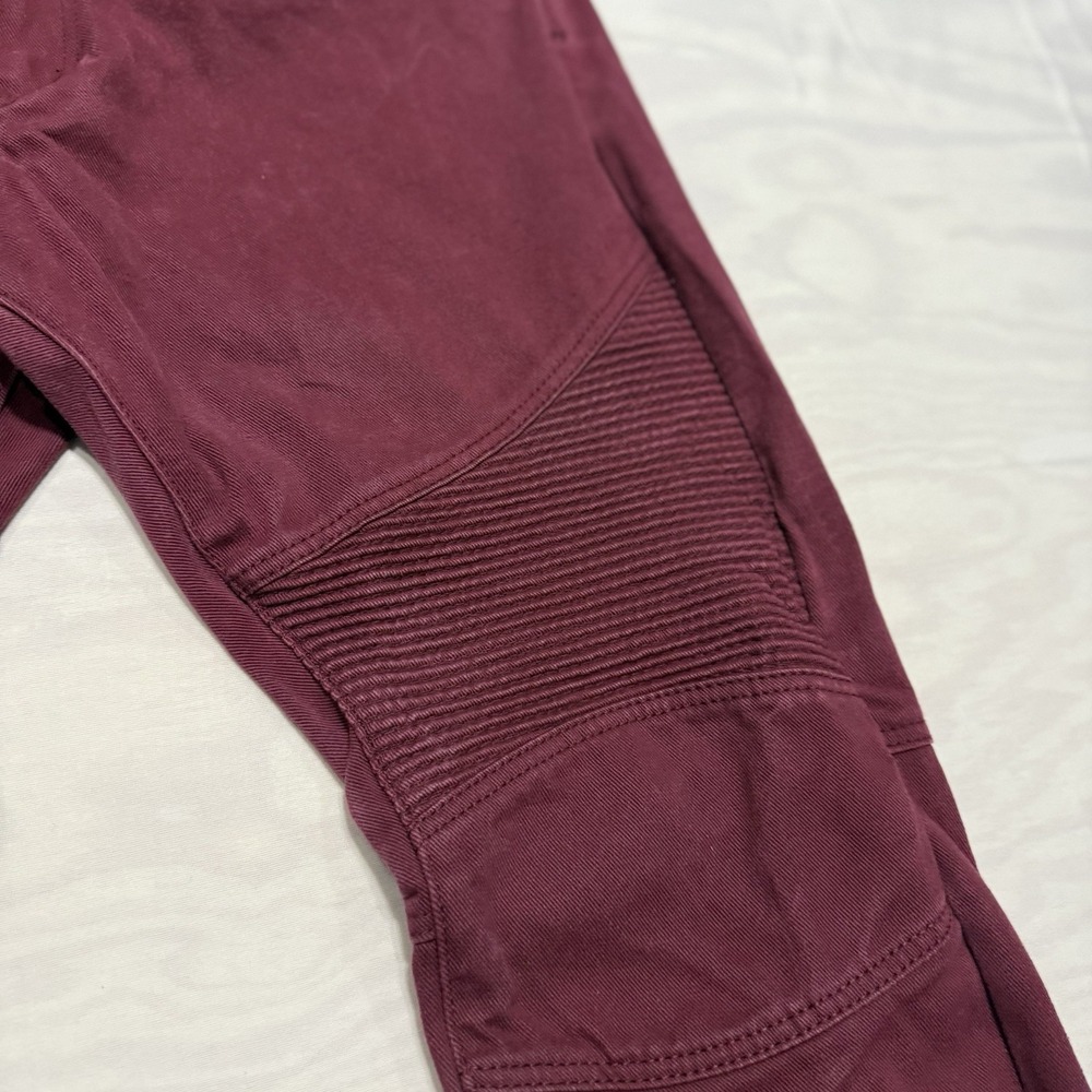 Vintage SouthPole Maroon Denim Moto Pants Quilted Ribbed 36x34 Mens - Picture 3 of 11